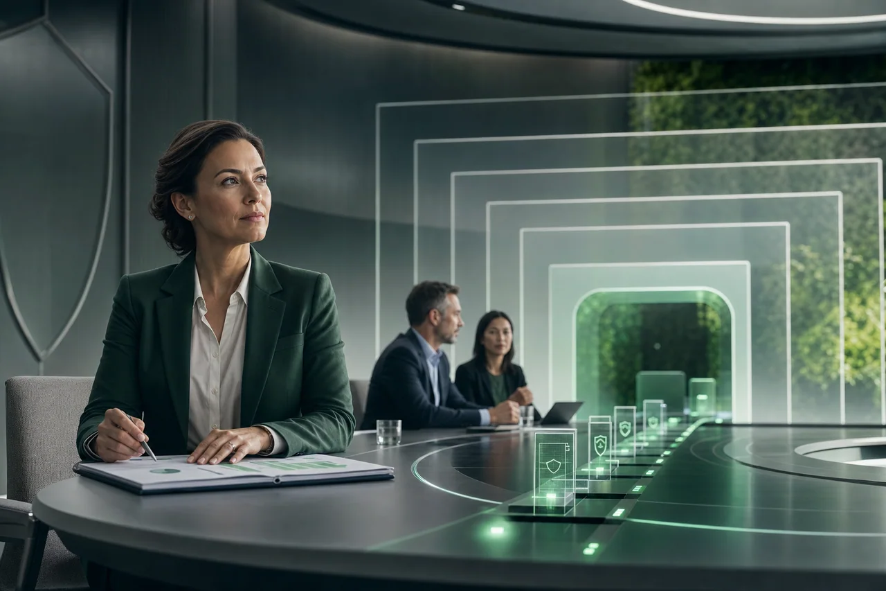 Governance leader overseeing a structured AI control and review pathway.