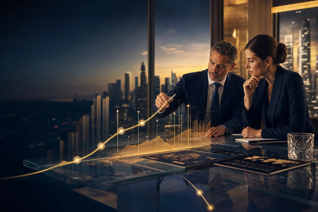 Finance leaders reviewing evidence-backed value and performance growth.
